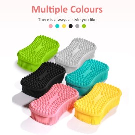 Silicone Body Scrubber, Elfrhino Shower Brush For Gentle Scrub Skin Exfoliation, Lathers well, More Hygienic, Gentle Massage with Silicone Loofah For Use In Shower to Improve Cellulite Pink