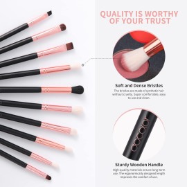 Docolor Eyeshadow Brushes Professional Eye Makeup Brushes Set Eyeshadow Eyeliner Concealer Eyebrow Blending Brushes Eye Make Up Brush Kit with Gift Box (10 Pcs,Black with Rose Gold,Wooden Handles) Docolor Eyeshadow Brushes Professional Eye Makeup Brushes Set Eyeshadow Eyeliner Concealer Eyebrow Blending Brushes Eye Make Up Brush Kit with Gift Box (10 Pcs,Black with Rose Gold,Wooden Handles)