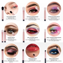 Docolor Eyeshadow Brushes Professional Eye Makeup Brushes Set Eyeshadow Eyeliner Concealer Eyebrow Blending Brushes Eye Make Up Brush Kit with Gift Box (10 Pcs,Black with Rose Gold,Wooden Handles) Docolor Eyeshadow Brushes Professional Eye Makeup Brushes Set Eyeshadow Eyeliner Concealer Eyebrow Blending Brushes Eye Make Up Brush Kit with Gift Box (10 Pcs,Black with Rose Gold,Wooden Handles)
