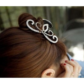 Suoirblss Women Lady Rhinestones Large Hair Claw Clip Hairpin Jaw Clips Thick Hair Accessories (Black)