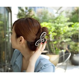 Suoirblss Women Lady Rhinestones Large Hair Claw Clip Hairpin Jaw Clips Thick Hair Accessories (Black)