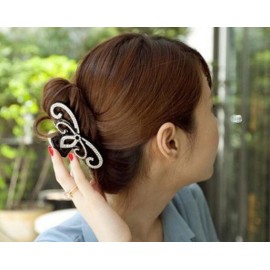 Suoirblss Women Lady Rhinestones Large Hair Claw Clip Hairpin Jaw Clips Thick Hair Accessories (Black)