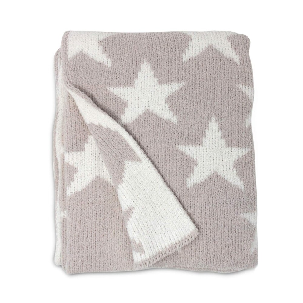 Living Textiles Grey Stars Chenille Soft Baby Blanket Reversible Premium Cozy Fabric for Best Comfort - for Infant,Toddler,Newborn,Nursery,Boy,Girl,Unisex,Throw,Crib,Stroller,Gift, Grey Stars 40x30
