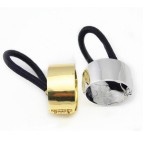2 Pieces Ring Punk Metal Circle Hair Cuff Ponytail Holder Elastic Hair Ties