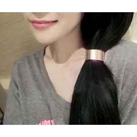 2 Pieces Ring Punk Metal Circle Hair Cuff Ponytail Holder Elastic Hair Ties 2 Pieces Ring Punk Metal Circle Hair Cuff Ponytail Holder Elastic Hair Ties