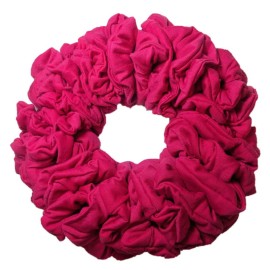 36pc Bulk Cotton Scrunchies by the Color, wholesale scrunchie pack, team color scrunchy hair tie packs (Hot Pink)
