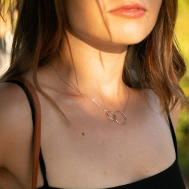 Dear Ava Infinity Circle Connecting Necklace for Women - Modern Jewelry Pendant Love Gifting Idea for Her with Heartfelt Card - Birthday Holiday Wedding Graduation Gift for Niece Rose Gold