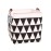Square Canvas Toy Storage Bins Basket with Handle Collapsible Toy Organizer for Nursery Storage, Kid\'s Toy & Laundry, Gift Basket (Black Triangle)