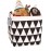 Square Canvas Toy Storage Bins Basket with Handle Collapsible Toy Organizer for Nursery Storage, Kid\'s Toy & Laundry, Gift Basket (Black Triangle)