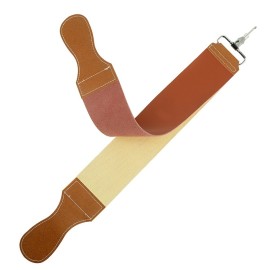 Grandslam Leather Strop for Straight Razor Sharpening and Smooth - Professional Straight Razor Knife Cowhide and Canvas Dual Strop Brown