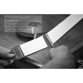 Grandslam Leather Strop for Straight Razor Sharpening and Smooth - Professional Straight Razor Knife Cowhide and Canvas Dual Strop Brown