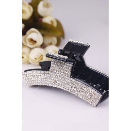 Women Elegant Full Rhinestone Crystal Hair Clip Acrylic Jaw Clip Hairpin Hair Claw Hair Accessories (Black - B)