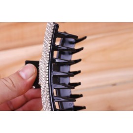Women Elegant Full Rhinestone Crystal Hair Clip Acrylic Jaw Clip Hairpin Hair Claw Hair Accessories (Black - B)