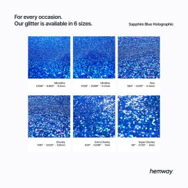Hemway Premium Ultra Sparkle Glitter Multi Purpose Metallic Flake for Arts Crafts Nails Cosmetics Resin Festival Face Hair - Sapphire Blue Holographic - Microfine (1/256 0.004 0.1mm) 100g / 3.5oz Hemway Premium Ultra Sparkle Glitter Multi Purpose Metallic Flake for Arts Crafts Nails Cosmetics Resin Festival Face Hair - Sapphire Blue Holographic - Microfine (1/256 0.004 0.1mm) 100g / 3.5oz