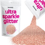 Hemway Premium Ultra Sparkle Glitter Multi Purpose Metallic Flake for Arts Crafts Nails Cosmetics Resin Festival Face Hair - Rose Gold - Ultrafine (1/128 0.008 0.2mm) 100g / 3.5oz