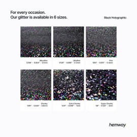 Hemway Premium Ultra Sparkle Glitter Multi Purpose Metallic Flake for Arts Crafts Nails Cosmetics Resin Festival Face Hair - Black Holographic - Ultrafine (1/128 0.008 0.2mm) 100g / 3.5oz Hemway Premium Ultra Sparkle Glitter Multi Purpose Metallic Flake for Arts Crafts Nails Cosmetics Resin Festival Face Hair - Black Holographic - Ultrafine (1/128 0.008 0.2mm) 100g / 3.5oz