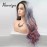 Xiweiya wigs Long Natural Wave Grey Ombre to Purple Red Hair with Dark Root Middle Part Synthetic Lace Front Wig Glueless Heat Resistant Fiber for Women 24 Inches