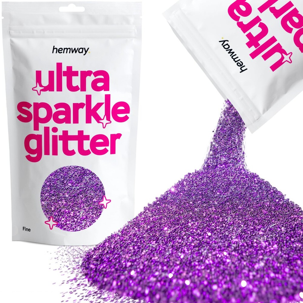 Hemway Premium Ultra Sparkle Glitter Multi Purpose Metallic Flake for Arts Crafts Nails Cosmetics Resin Festival Face Hair - Purple - Fine (1/64 0.015 0.4mm) 100g / 3.5oz Hemway Premium Ultra Sparkle Glitter Multi Purpose Metallic Flake for Arts Crafts Nails Cosmetics Resin Festival Face Hair - Purple - Fine (1/64 0.015 0.4mm) 100g / 3.5oz