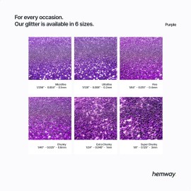 Hemway Premium Ultra Sparkle Glitter Multi Purpose Metallic Flake for Arts Crafts Nails Cosmetics Resin Festival Face Hair - Purple - Fine (1/64 0.015 0.4mm) 100g / 3.5oz Hemway Premium Ultra Sparkle Glitter Multi Purpose Metallic Flake for Arts Crafts Nails Cosmetics Resin Festival Face Hair - Purple - Fine (1/64 0.015 0.4mm) 100g / 3.5oz