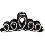 Suoirblss Woman Girls Large Fancy Rhinestone Hair Accessories Side-Knotted Clip Hairpin Hair Claw Barrettes for Thick Hair (Black)