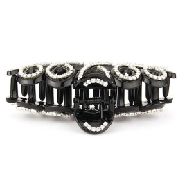 Suoirblss Woman Girls Large Fancy Rhinestone Hair Accessories Side-Knotted Clip Hairpin Hair Claw Barrettes for Thick Hair (Black)