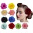 Amuhou Womens Rose Flower Hair Clip Flower Brooch for Bridal Headpiece,Flamenco Dancer 10-Pack (Mixed 10 Colors)