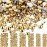 Bememo 3456 Pcs Crystals Diamond Rhinestones AB Clear Flat Back Round Gems Flatback Glass Mixed Size Crystals Gems for Crafts Clothes Shoes Makeup Bags Decor, 6 Sizes(Mine Gold)