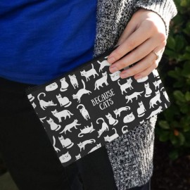 Because Cats Funny Kitties Lounging Around Makeup Cosmetic Bag Organizer Pouch