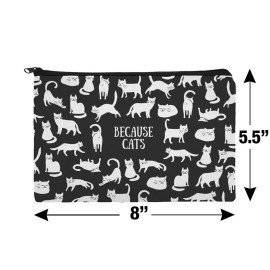 Because Cats Funny Kitties Lounging Around Makeup Cosmetic Bag Organizer Pouch