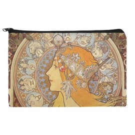 GRAPHICS & MORE Zodiac Alphonse Mucha Art Nouveau Multicolor Cosmetic Bag, 8 x 5.5 x 5.5, Zipper Closure, Perfect for Travel, Women (All Ages)