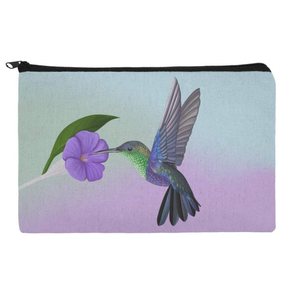 GRAPHICS & MORE Hummingbird Crowned Woodnymph Purple Violet Makeup Cosmetic Bag Organizer Pouch