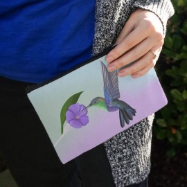 GRAPHICS & MORE Hummingbird Crowned Woodnymph Purple Violet Makeup Cosmetic Bag Organizer Pouch