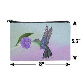 GRAPHICS & MORE Hummingbird Crowned Woodnymph Purple Violet Makeup Cosmetic Bag Organizer Pouch