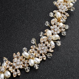 Oriamour Bridal Headpieces Flower Design Wedding Headband Bridal Hair Accessories (Gold) Oriamour Bridal Headpieces Flower Design Wedding Headband Bridal Hair Accessories (Gold)