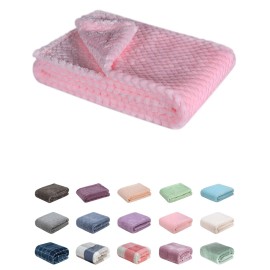 Fuzzy Blanket or Fluffy Blanket for Baby, Soft Warm Cozy Coral Fleece Toddler, Infant or Newborn Receiving Blanket for Crib, Stroller, Travel, Decorative (28Wx40L, XS-Baby Pink)