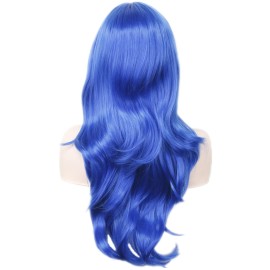 ANESHE Wigs 28 Long Wavy Hair Heat Resistant Cosplay Wig for Women (Blue)