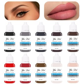 10Pcs Eyebrow Lips Tattoo Permanent Makeup Tattoo Ink Pigment Cosmetic Natural Microblading Color Pigment