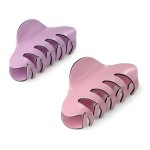 Liasun 3.3 Jelly Color Hair Claw Clip-Acrylic Strong Holding Power Hair Clips Hairgrip for Women and Girls Hair Barrettes for Medium or Long Hair (Pink+Purple)