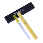 G.Liane Glass Nail File in Case-Shape and Smooth Nail File Tool Best for Gentle & Safe Nail Care Kit for Beautiful Fingernails(Rose Yellow)