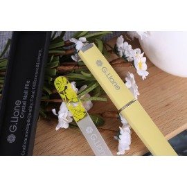 G.Liane Glass Nail File in Case-Shape and Smooth Nail File Tool Best for Gentle & Safe Nail Care Kit for Beautiful Fingernails(Rose Yellow)