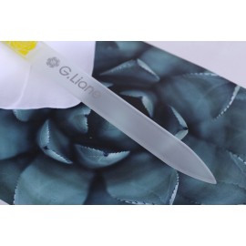 G.Liane Glass Nail File in Case-Shape and Smooth Nail File Tool Best for Gentle & Safe Nail Care Kit for Beautiful Fingernails(Rose Yellow)