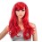 SWACC 26-Inch Long Curly Wave Cosplay Synthetic Wig Colored Hair Piece for Women with Wig Cap (Red)