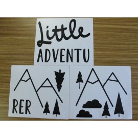 DXLING 85X40cm Little Adventurer Home Wall Decal Sticker Adesivo de Parede Vinyl Wall Stickers for Kids Room Baby Room Nursery Wallpaper YA374 (Black)