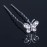 Vpang 20 Pcs Wedding Bridal Rhinestone Crystal Hair Pins Clips Women Headwear Wedding Decorative Hair Accessories (Butterfly)
