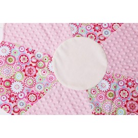 Snuggle Stuffs Small Minky Dot Plush 24 Round Flower Baby Security Blanket