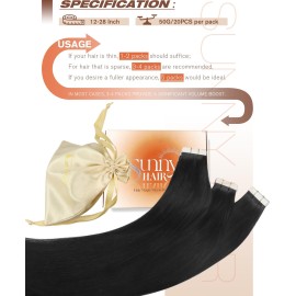 Sunny Hair Tape in Hair Extensions Real Human Hair Invisible Remy Hair Extensions Tape ins for Women Natural Black 20 inch 20Pcs 50G Sunny Hair Tape in Hair Extensions Real Human Hair Invisible Remy Hair Extensions Tape ins for Women Natural Black 20 inch 20Pcs 50G