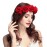 June Bloomy Rose Floral Crown Garland Flower Headband Headpiece for Wedding Festival (Velvet Red)