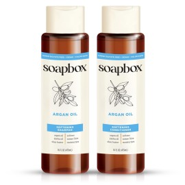 Soapbox Argan Shampoo & Conditioner Set, Volumizing, Vegan, Color Safe, Harsh Sulfate & Silicone Free, 16oz each (Pack of 2) Soapbox Argan Shampoo & Conditioner Set, Volumizing, Vegan, Color Safe, Harsh Sulfate & Silicone Free, 16oz each (Pack of 2)