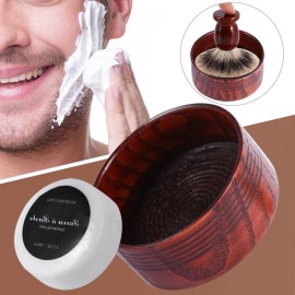 FILFEEL Shaving Bowl, Wooden Shaving Soap Bowl Cup Mug Tool For Man Shaver Cleansing Foam Round