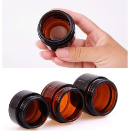 6PCS 10ml Amber Glass Jar Empty Refillable Cosmetic Face Cream Lip Balm Storage Jars Bottle Container Pot with Liners and Screw Black Lid for Make up Essential Oils Lotion 6PCS 10ml Amber Glass Jar Empty Refillable Cosmetic Face Cream Lip Balm Storage Jars Bottle Container Pot with Liners and Screw Black Lid for Make up Essential Oils Lotion
